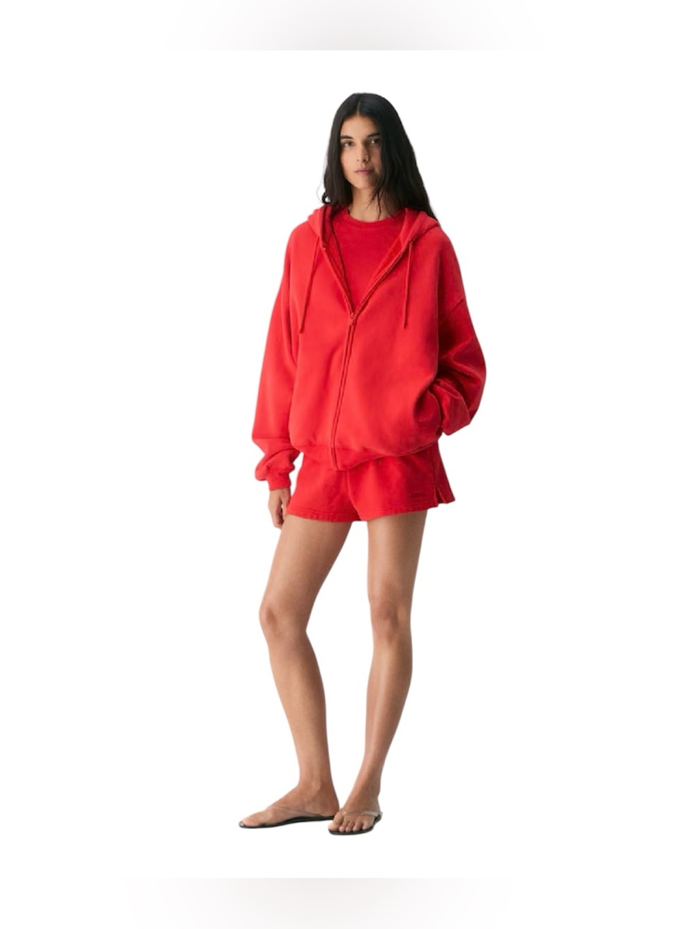 Aritzia Red Full-Zip Hoodie - Picture 4 of 4